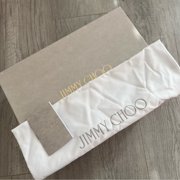 Jimmy Choo 247 Fearne Champagne/Gold Glitter Fabric Wedge Sandal; Size 37.5 - Picture 9 of 10